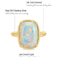 Sterling Silver Elongated Cushion Opal Cocktail Ring