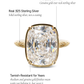 Sterling Silver Elongated Cushion Cocktail Ring 4ct & 8ct