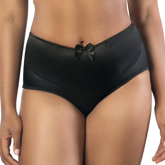Charlotte Full Figured Curvy High Waist Brief Vintage  - Black