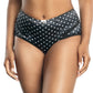 Charlotte Full Figured Curvy High Waist Brief Vintage  - Black Dot