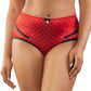 Charlotte Full Figured Curvy High Waist Brief Vintage  - Racing Red Dot