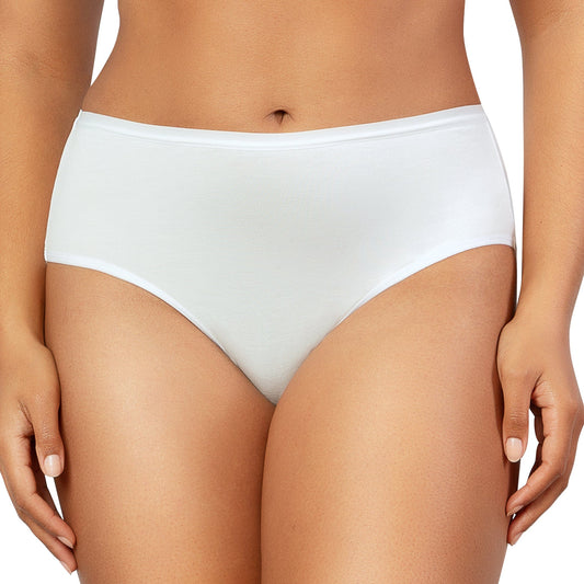 Cozy Brief Cotton Like Fabric Full Coverage  - Pearl White