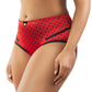 Charlotte Full Figured Curvy High Waist Brief Vintage  - Racing Red Dot