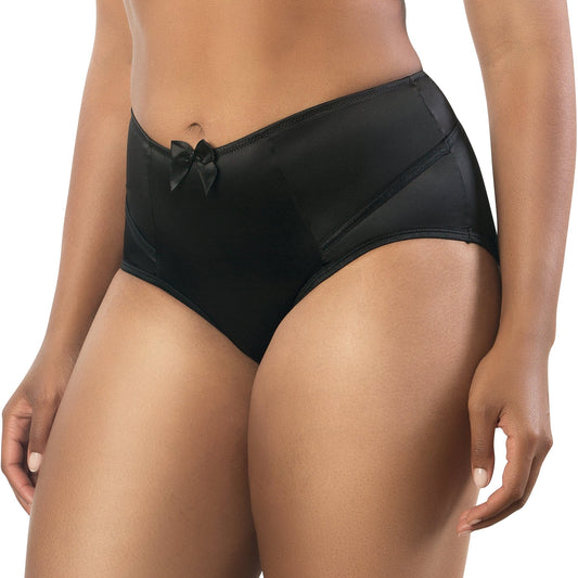 Charlotte Full Figured Curvy High Waist Brief Vintage  - Black