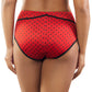 Charlotte Full Figured Curvy High Waist Brief Vintage  - Racing Red Dot