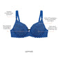 Full Bust Lace Unlined Wired Bra - Sapphire