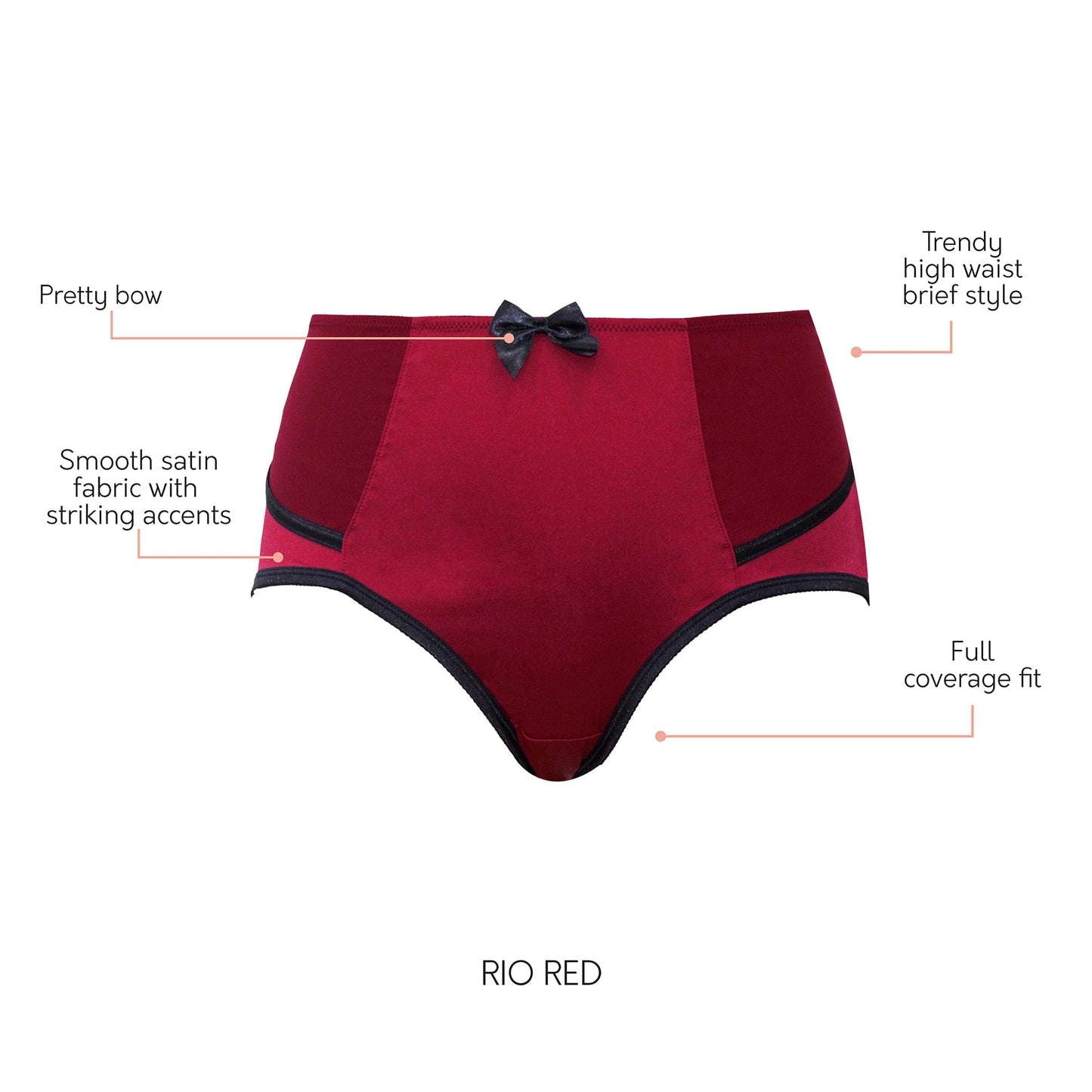 Charlotte Curvy High Waist Brief Vintage  - Rio Red