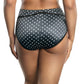 Charlotte Full Figured Curvy High Waist Brief Vintage  - Black Dot