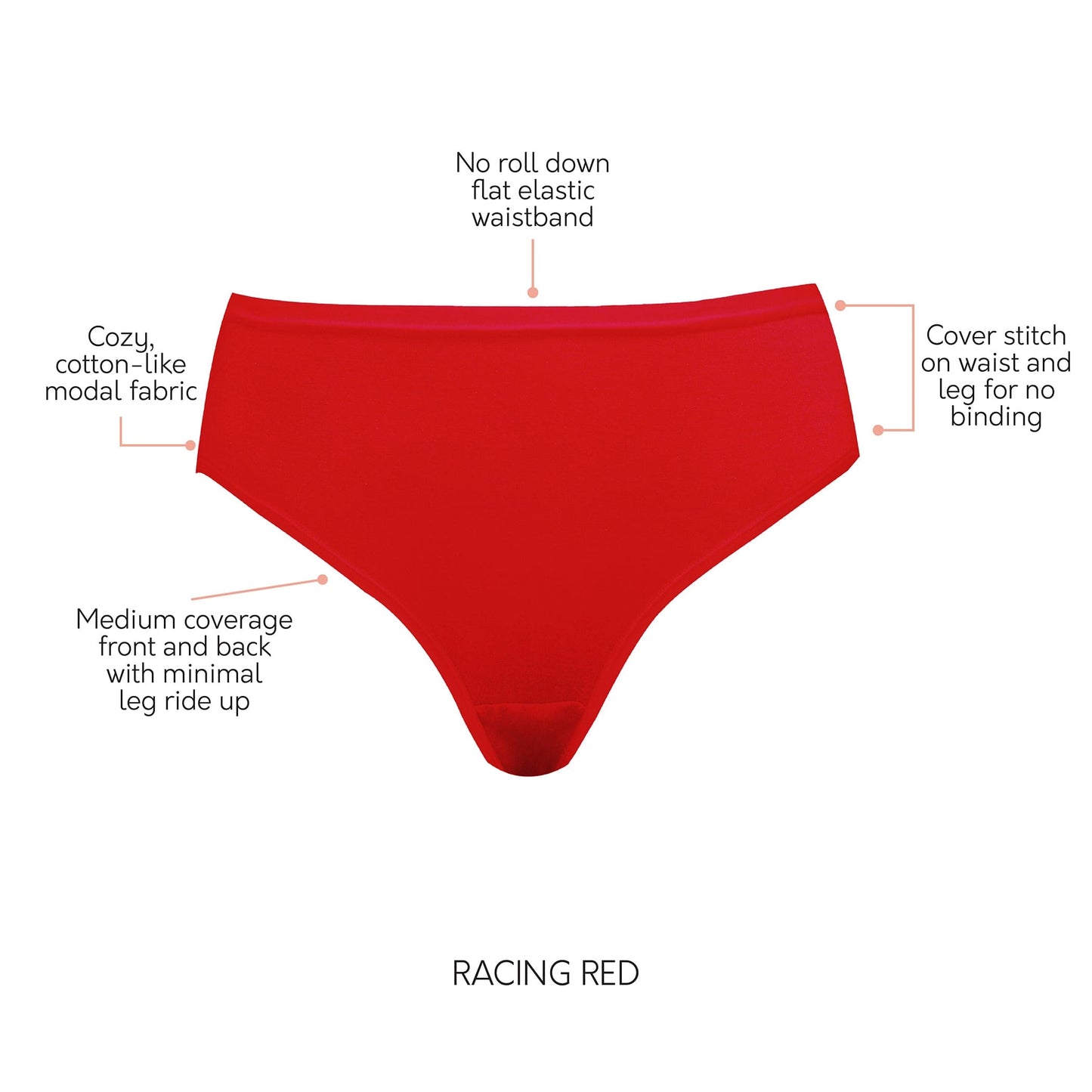 Cozy Hipster Cotton Like fabric Full Coverage - Racing Red