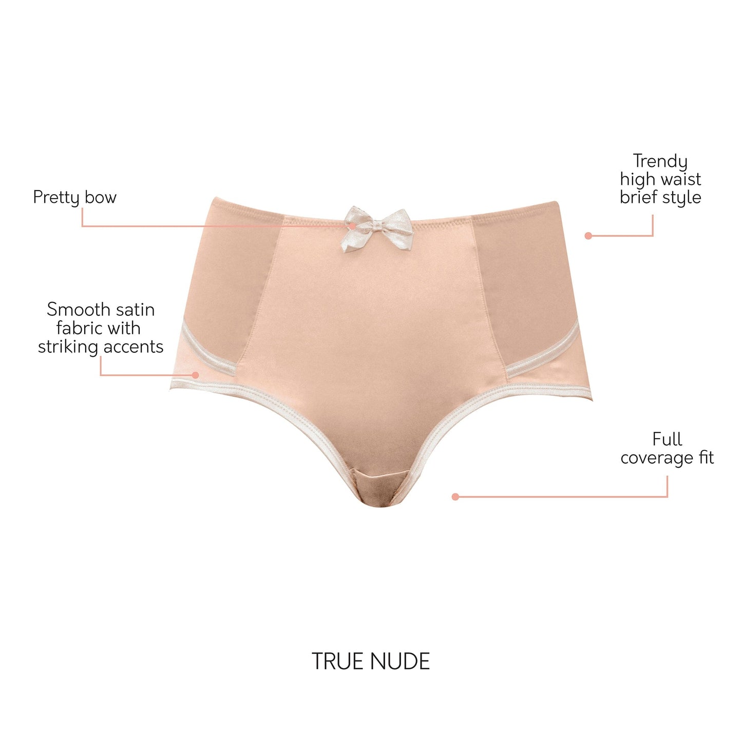 Charlotte Full Figured Curvy High Waist Brief Vintage  - T. Nude