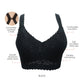 Adriana Curvy and Full Bust Supportive Wire-free Lace Bra  - Black