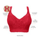 Adriana Curvy and Full Bust Supportive Wire-free Lace Bra  - Racing red