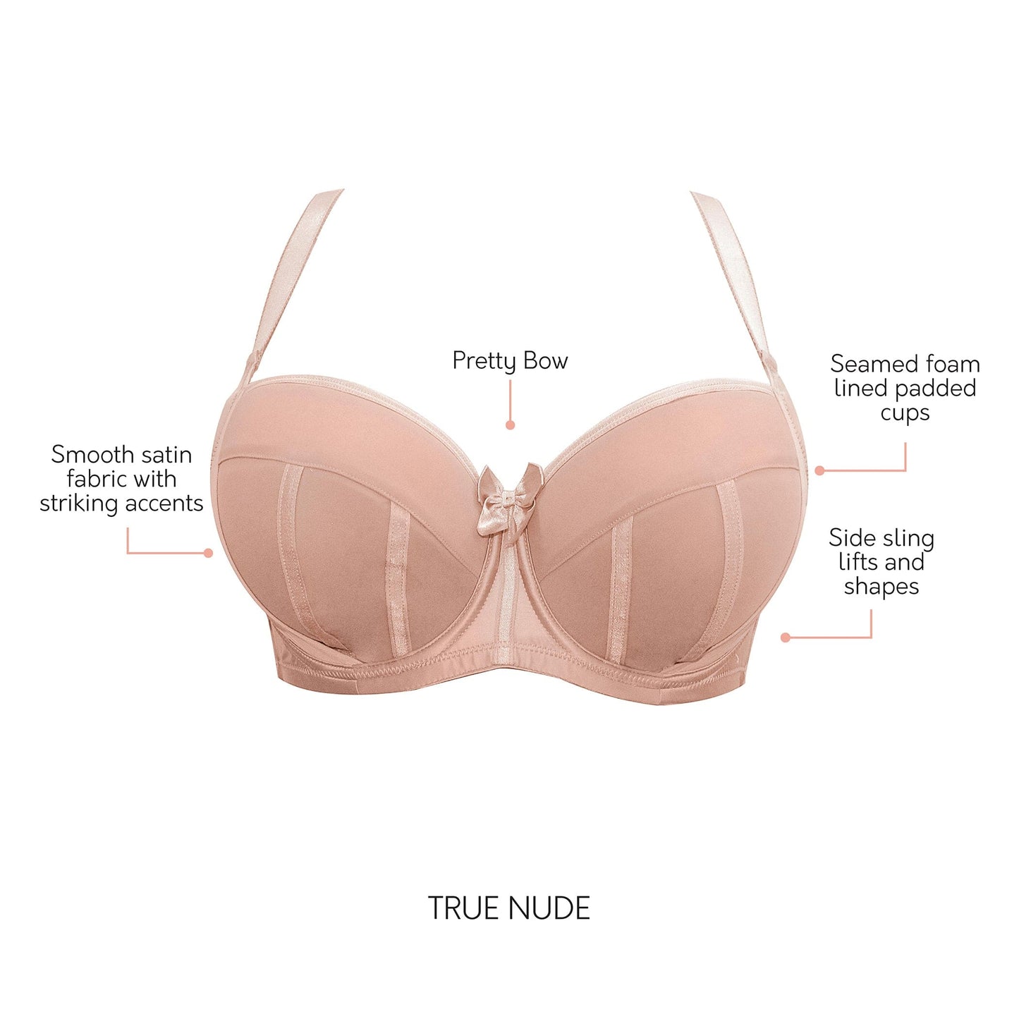 Charlotte Full Busted and Full Figured Sexy Padded Bra - T. Nude