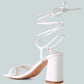 Piri Toe Ring Tie Up Block Sandals