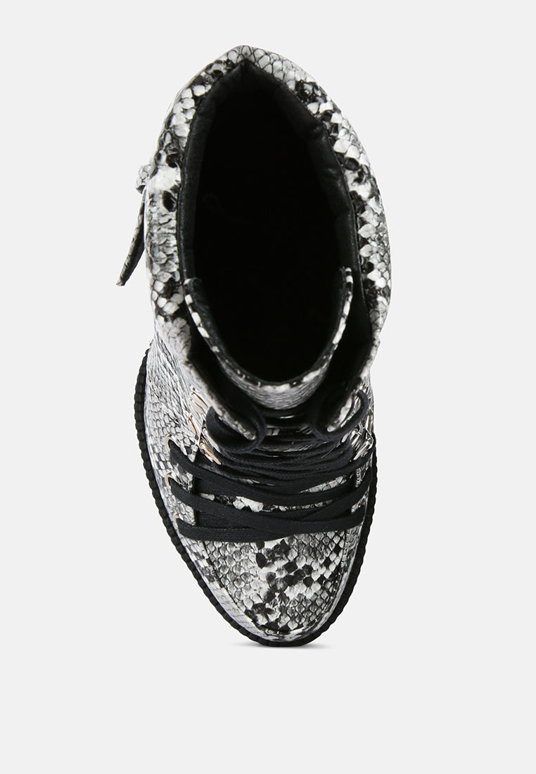 Palmetto Snake Skin Ankle Boots