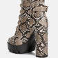 Palmetto Snake Skin Ankle Boots