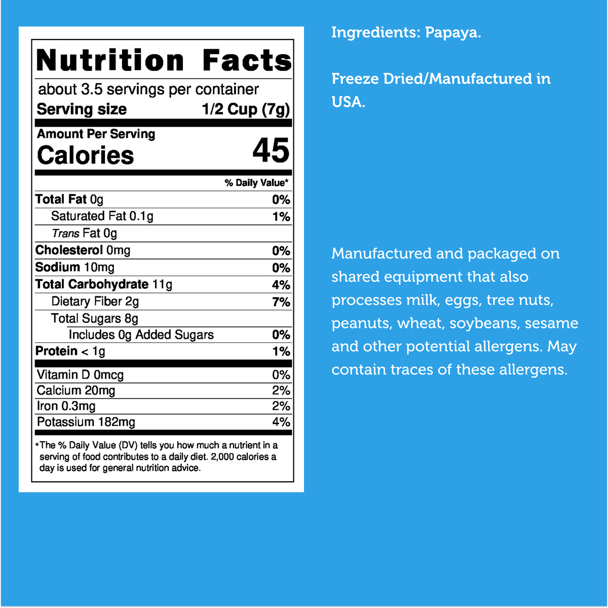 Freeze Dried Papaya