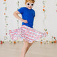 Patriotic Plaid Ruffle Twirl Skort