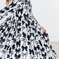 Perfectly Tied 3/4 Sleeve Pocket Twirl Dress