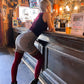 Heather: Cabernet Opaque Thigh Highs