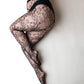 Fishnet Tights Flower Black