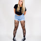 Fishnet Tights Flower Black