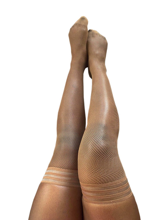 Andie: Chocolate Fishnet Thigh Highs