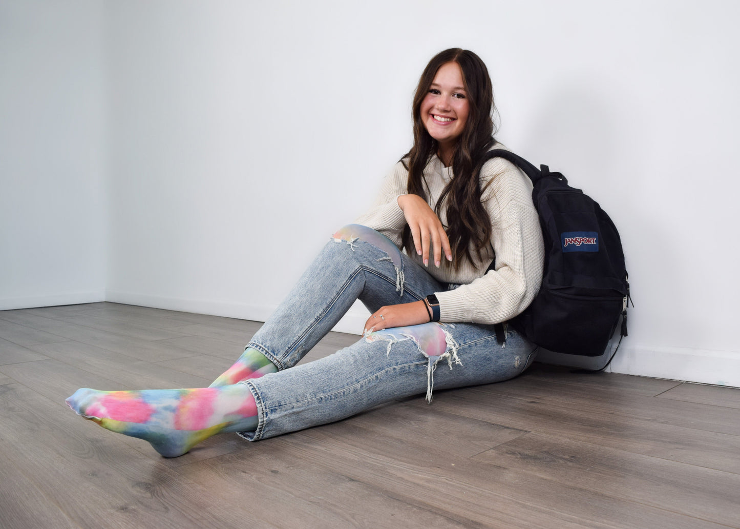 Gilly: Rainbow Tie Dye Thigh-Highs