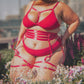 Hot Pink Hearts of Venus Strappy Waist Cincher