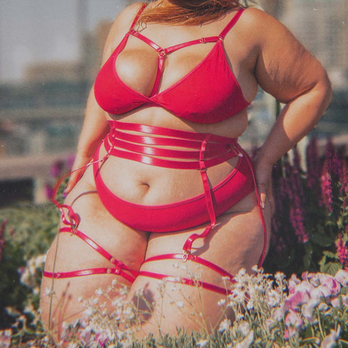 Hearts of Venus Strappy Bralette in Hot Pink