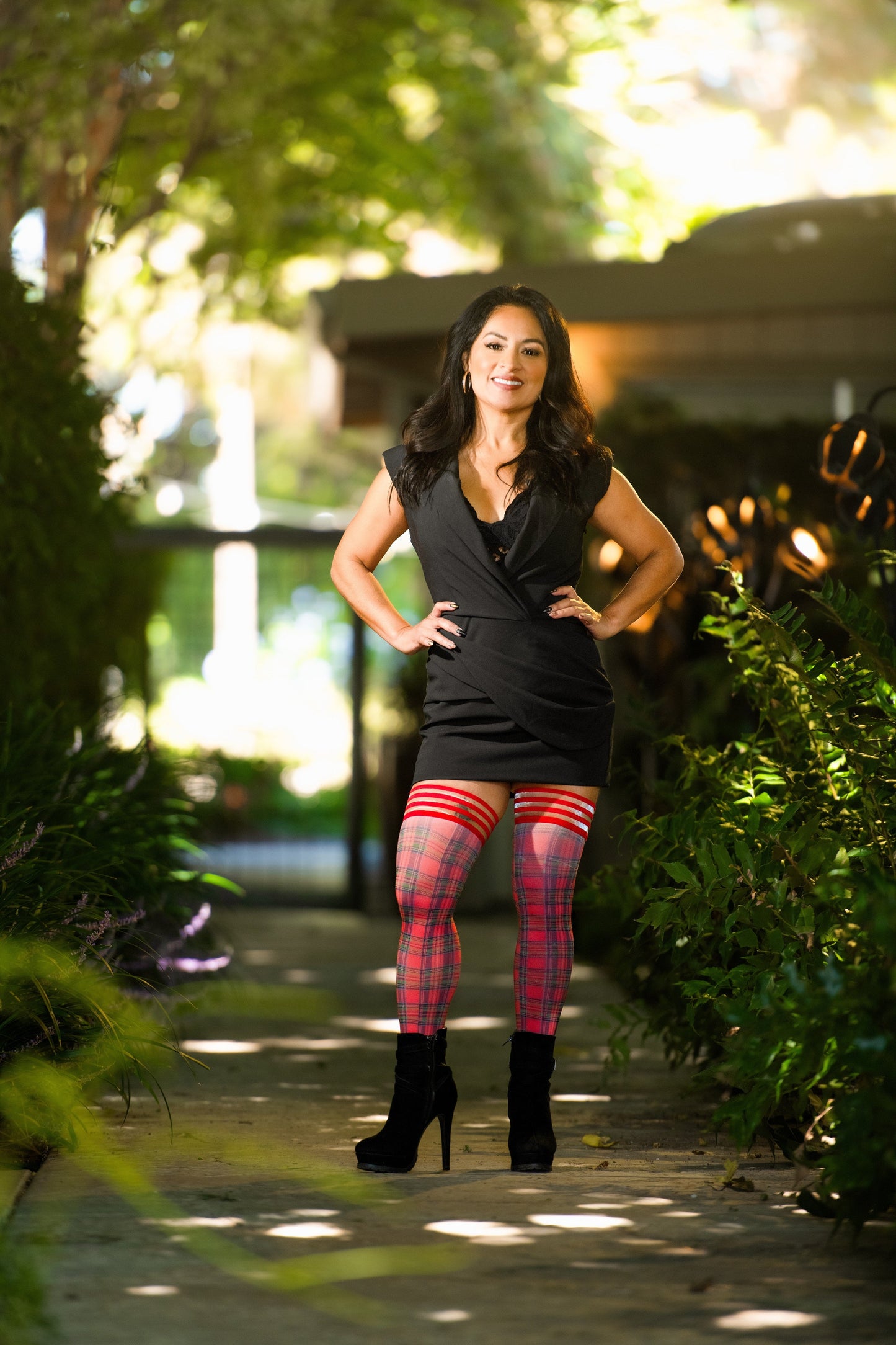 Grace: Red Plaid Thigh Highs
