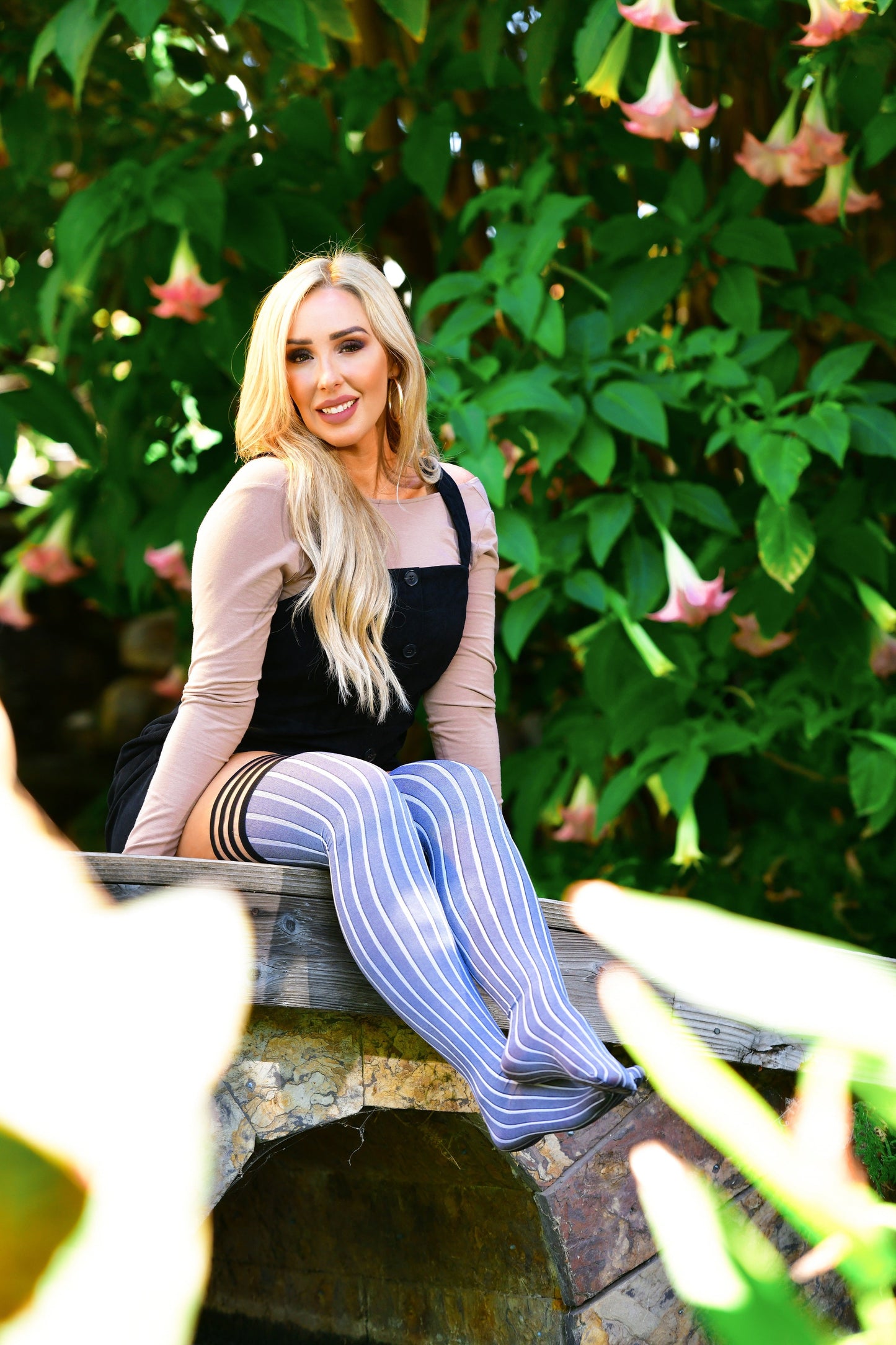 Annabelle: All Work, All Play Pinstripe Thigh Highs