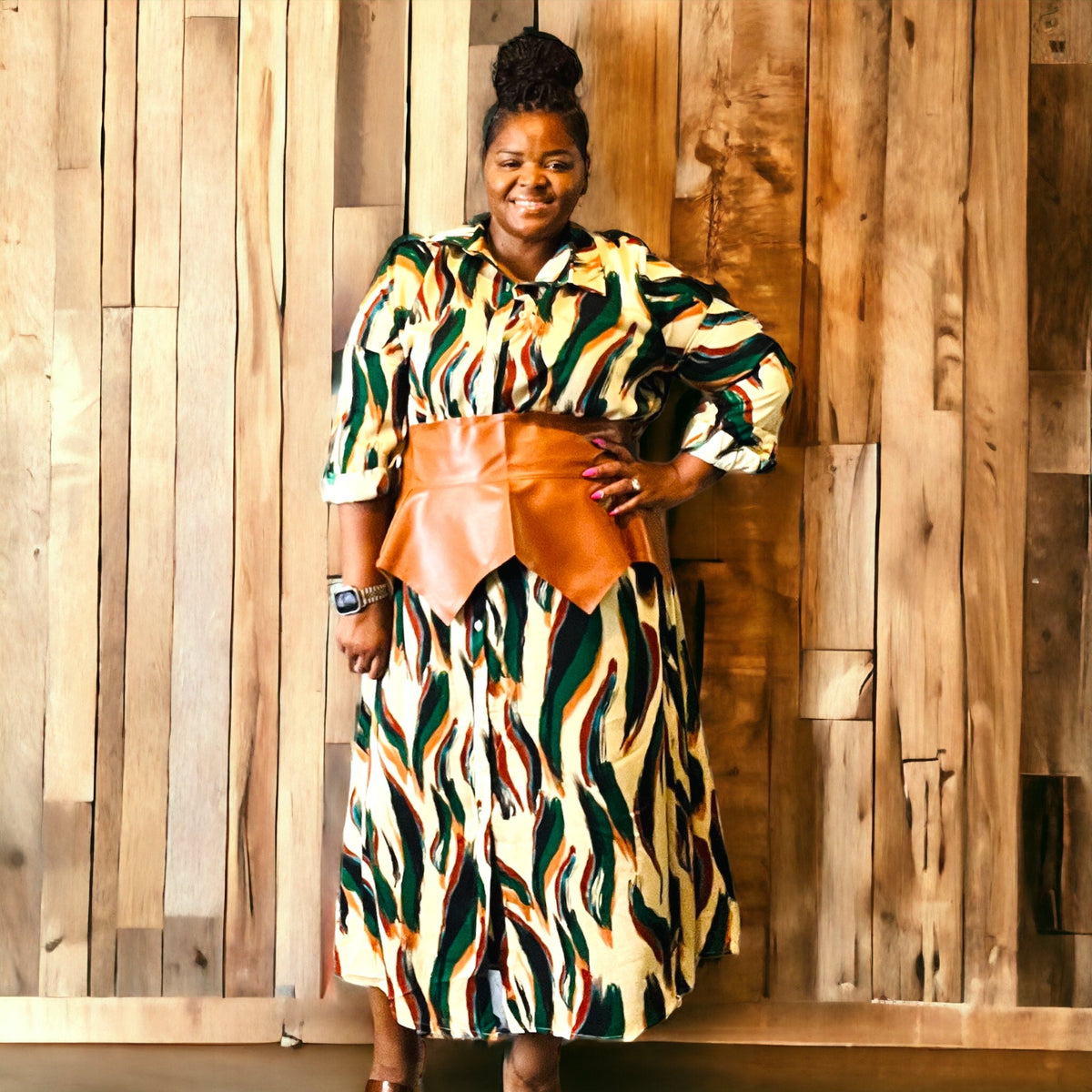 Brushed Long Sleeve Maxi Dress