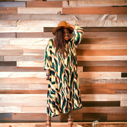 Brushed Long Sleeve Maxi Dress