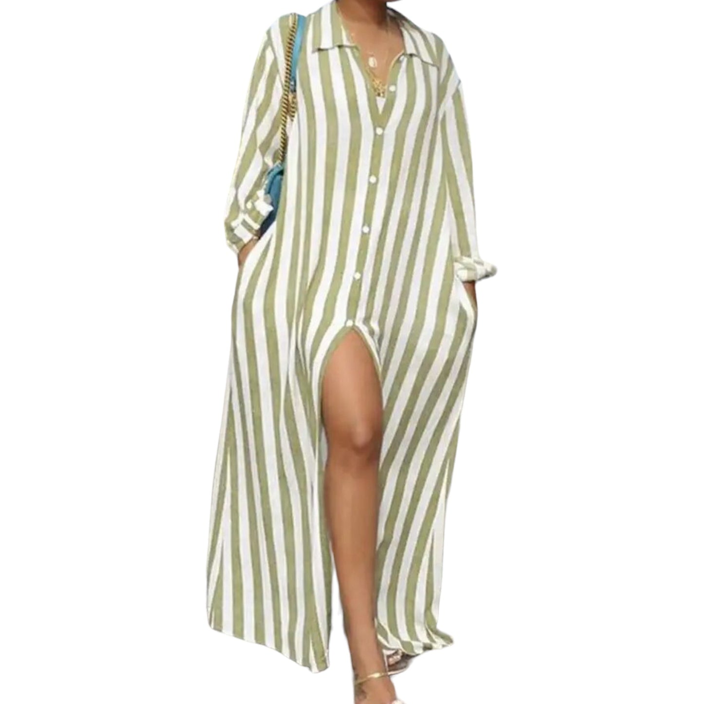 Striped Maxi Dress/Duster
