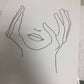 Women's Face Line Work Bathroom Bedroom Dressing Room Wall Decor Print