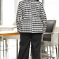 Boss Babe Diamond Shape Print Double Breated Pant Suit - Black