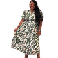 Linen Olive and Cream Maxi Dress