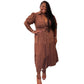Linen Brown Button Down Maxi Dress