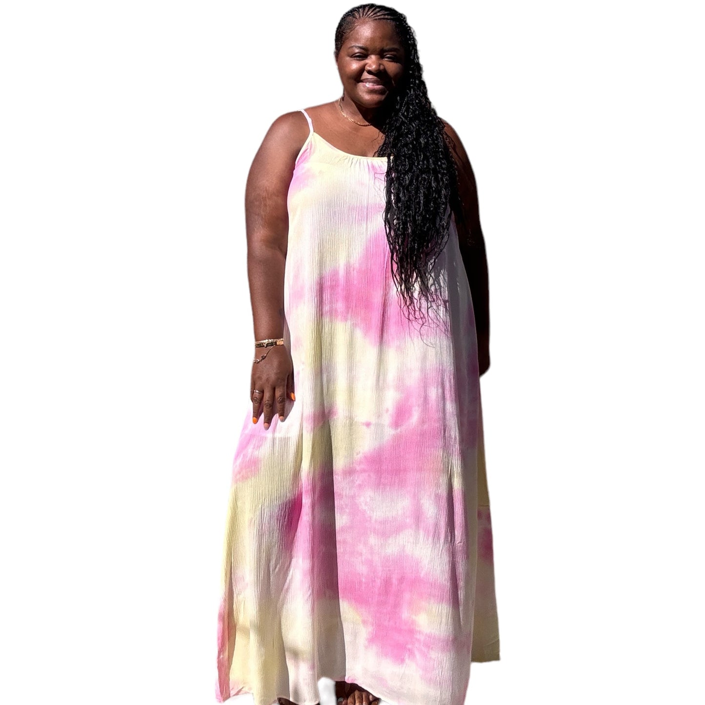 Strappy Ombre Tie Dye Maxi Dress