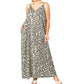 Leopard Print Adjustable Strap Maxi Dress