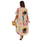 Allover Print Button Up Loose Fit Dress