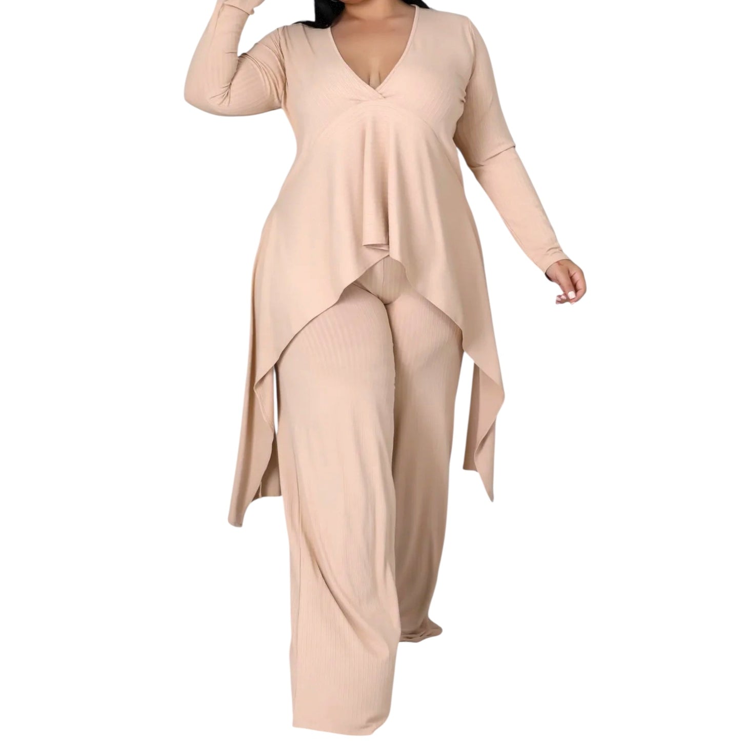 2 Piece Ribbed Crop Top Set