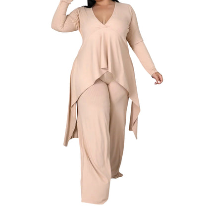 2 Piece Ribbed Crop Top Set