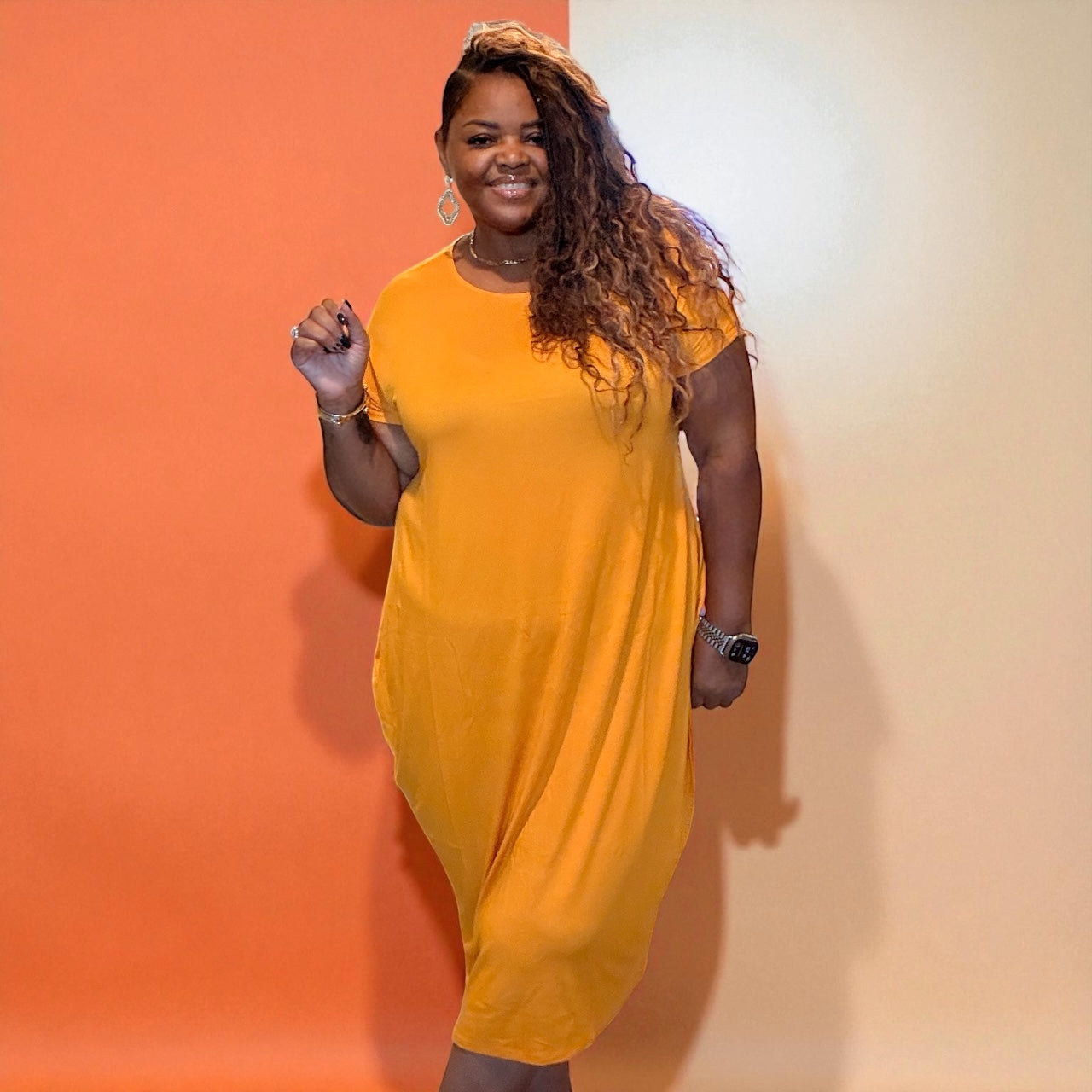 Cocoon Maxi Dress with Dolman Sleeves