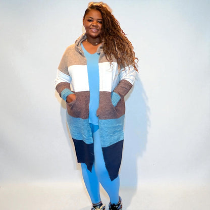 LongLine Color Block Cardigan