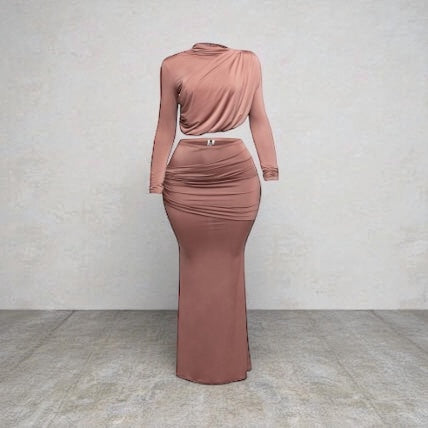 Shirring Maxi Skirt Set