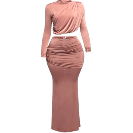 Shirring Maxi Skirt Set