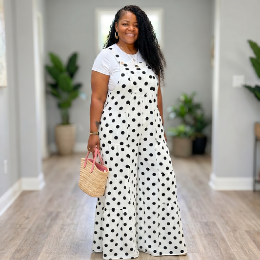 Polka Dot Wide Leg Jumpsuit