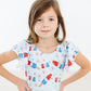 Proudly Patriotic S/S Flutter Sleeve Leotard